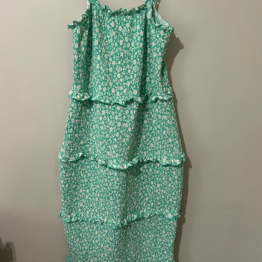 No Boundaries Mint Green Smocked Top Dress